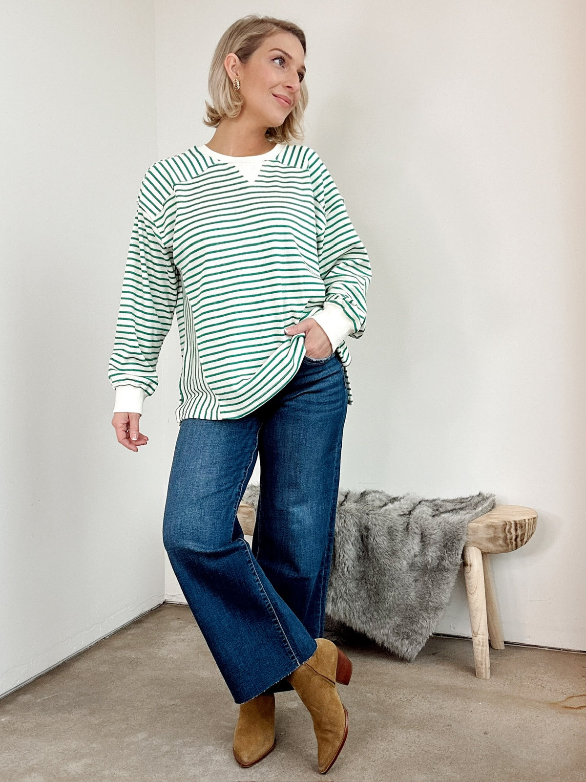 Juniper Stripe Thermal Top