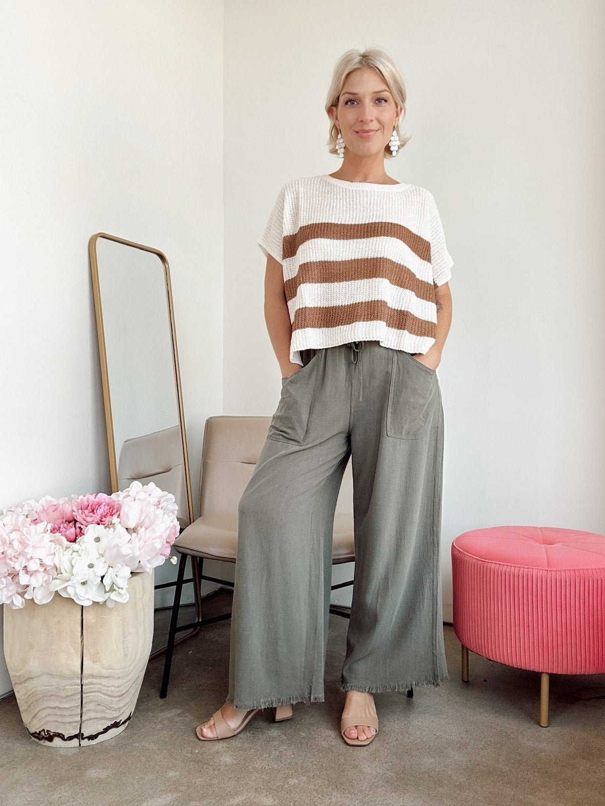 Marsha Striped Sweater Mocha Mousse