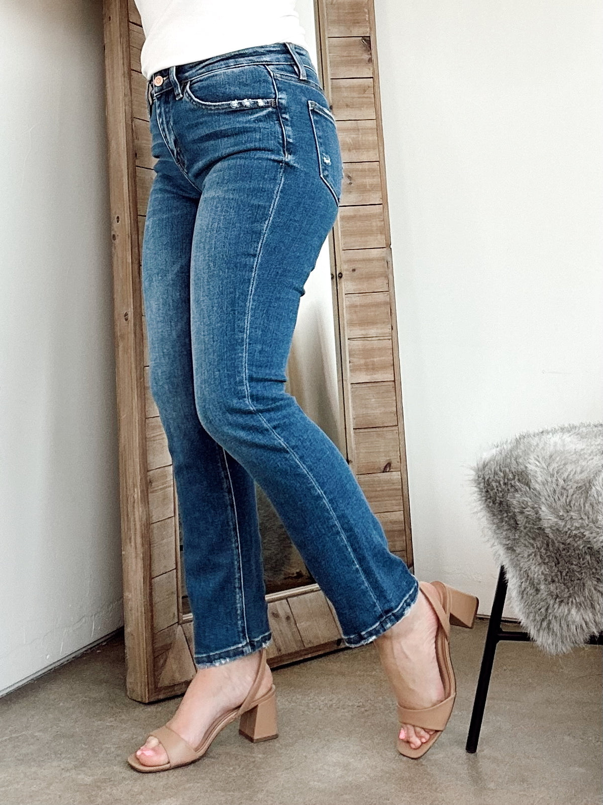 Lane Mid Rise Ankle Straight Jeans