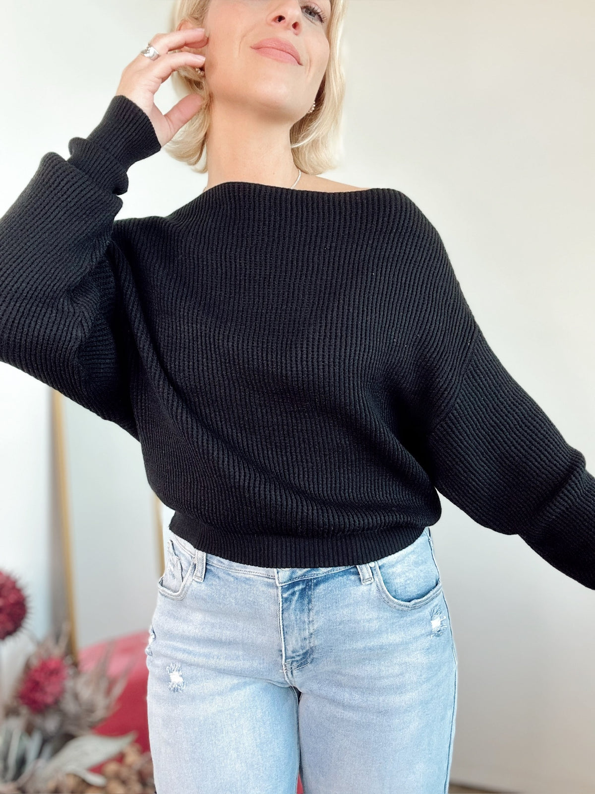 Marie Off Shoulder Top Black