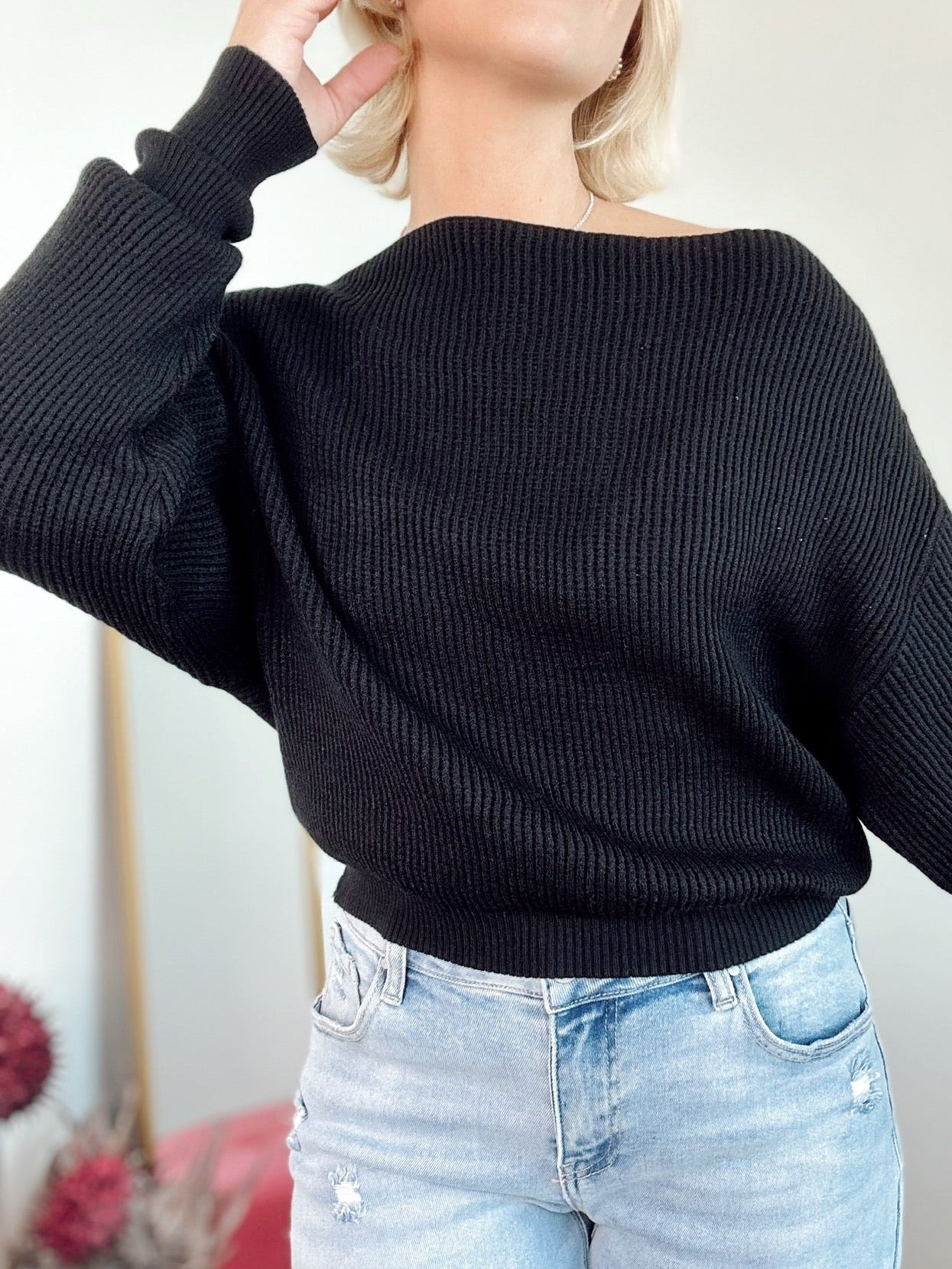 Marie Off Shoulder Top Black