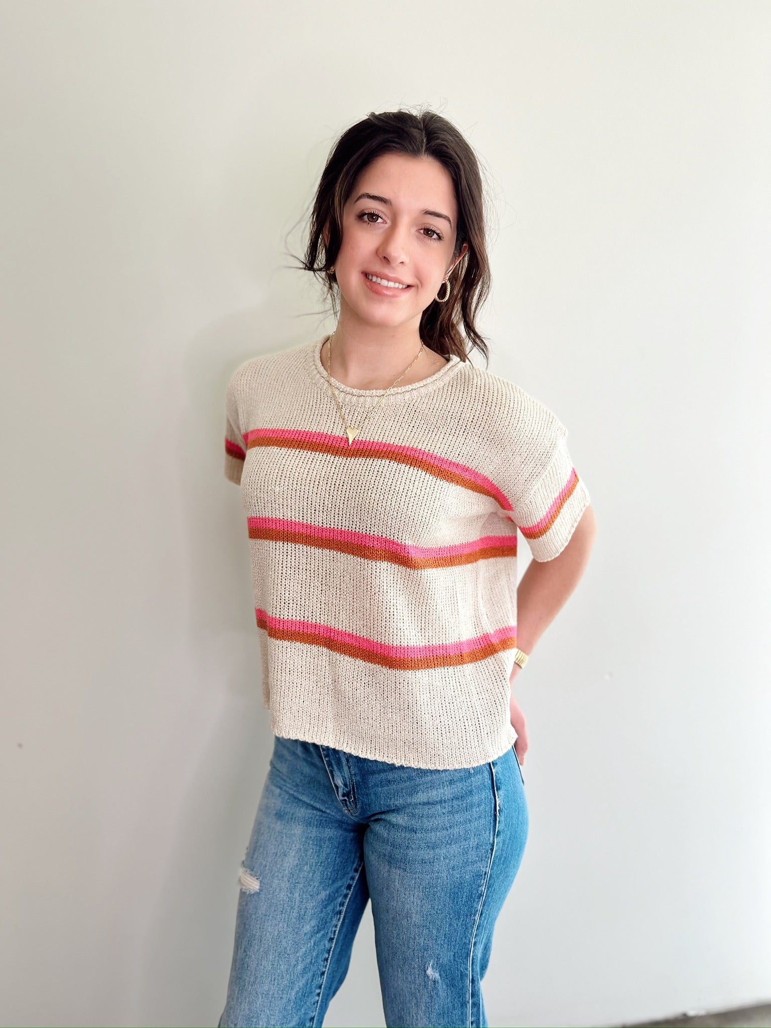 Cadence Stripe Sweater Top