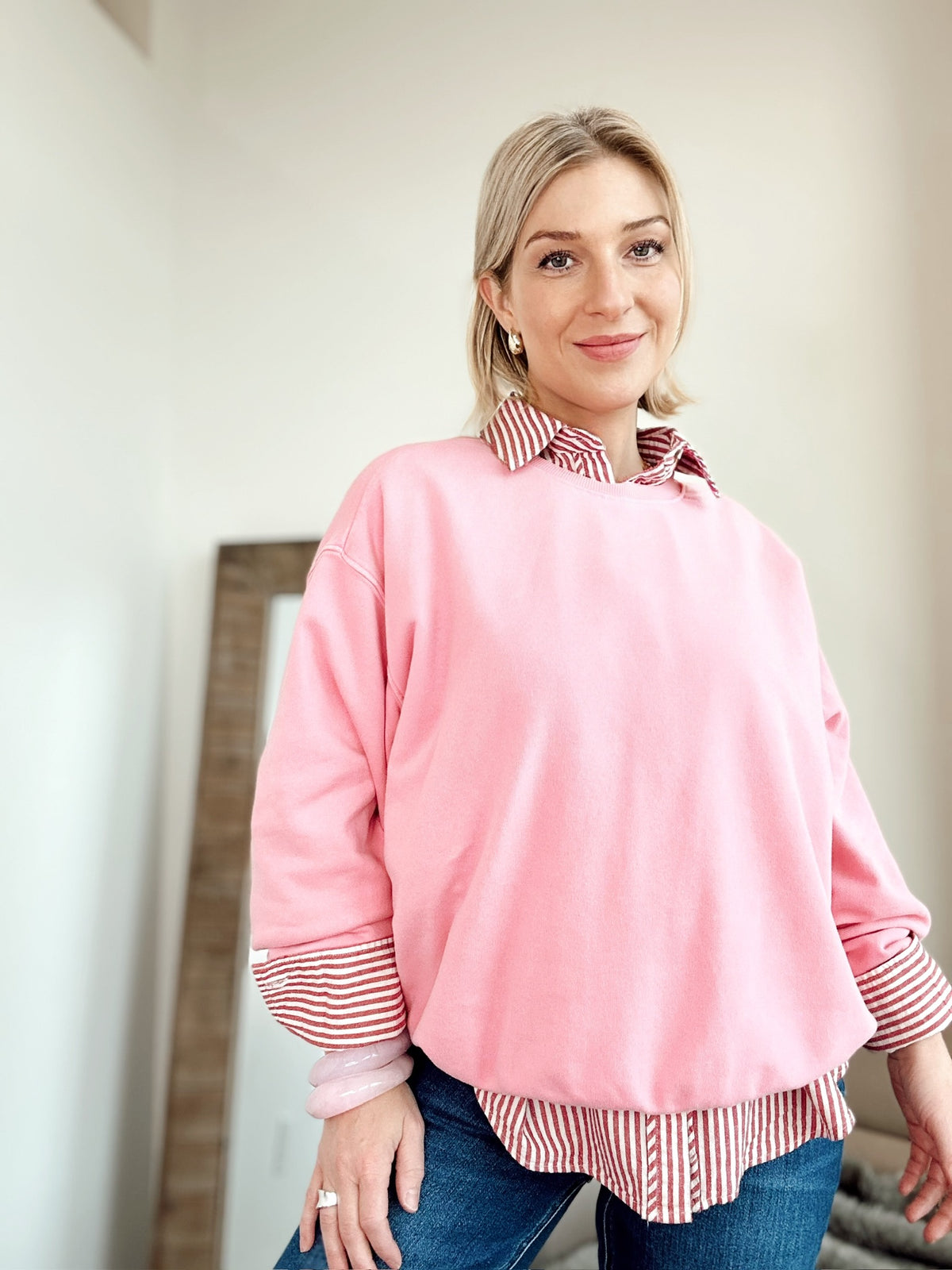 Michelle Crew Neck Sweatshirt Taffy Pink