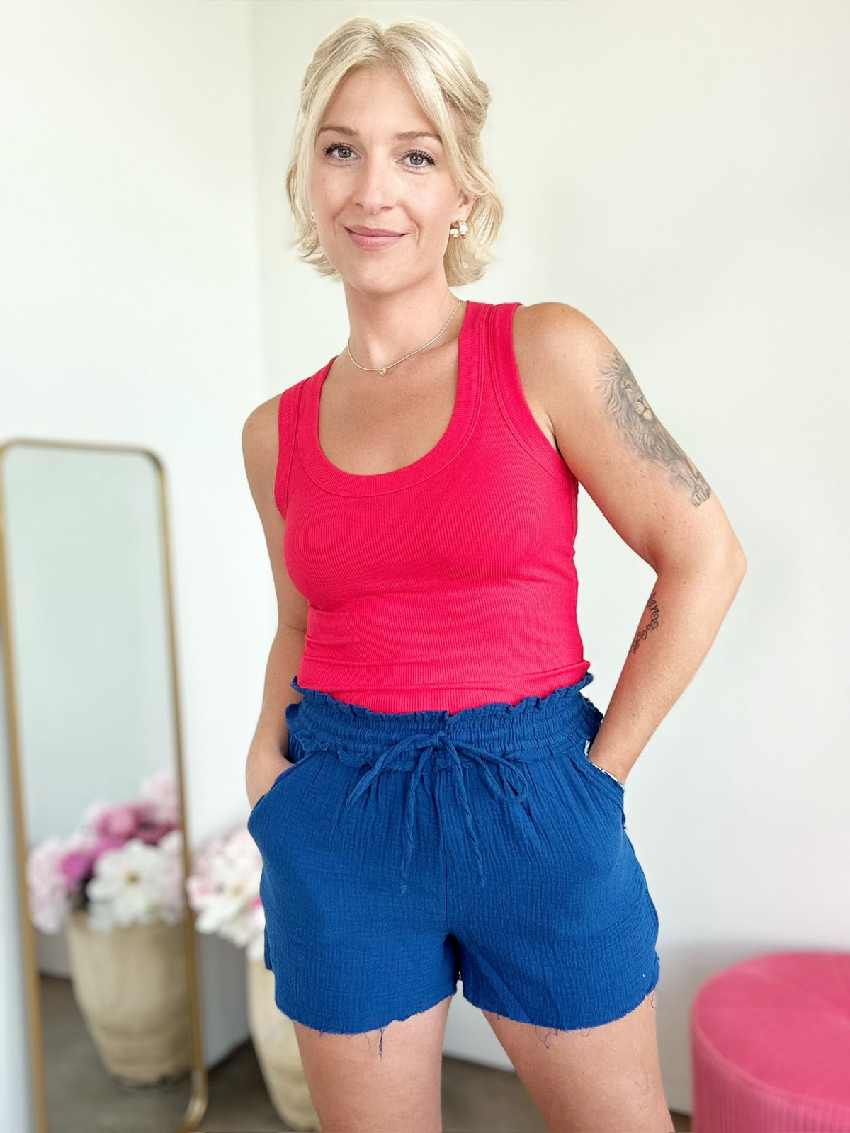 Kia Scoop Tank Top Ruby