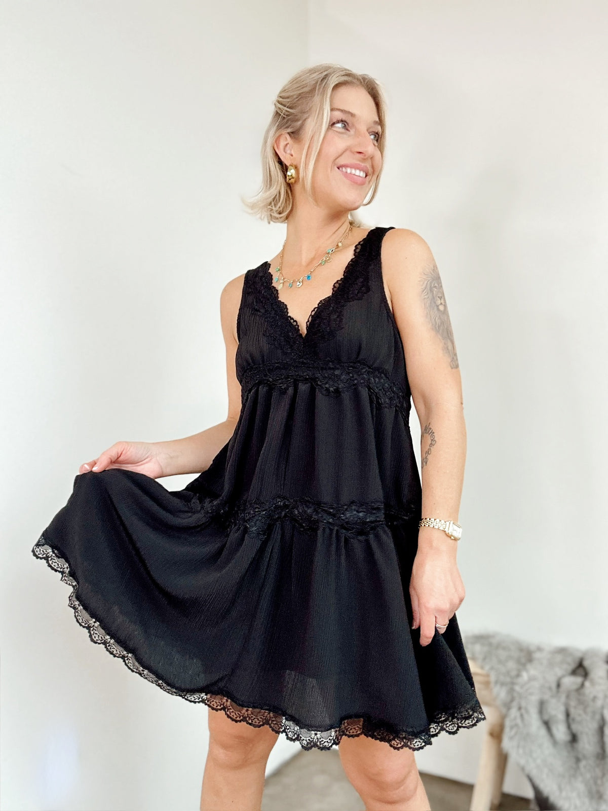 Lottie V-neck Mini Dress