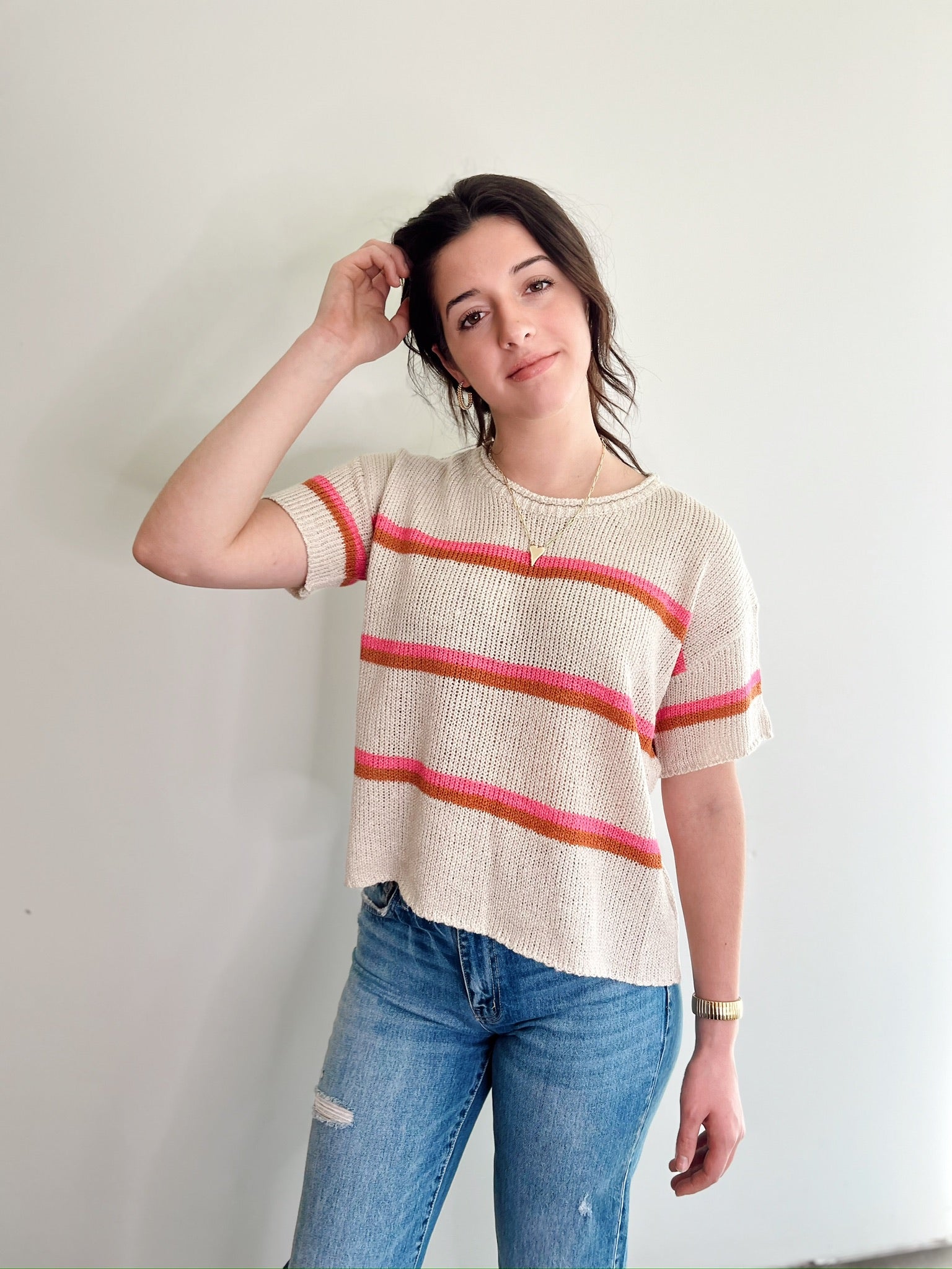 Cadence Stripe Sweater Top