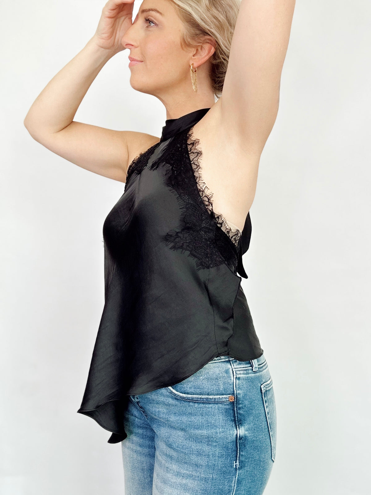 Leanne Lace Trim Halter Top