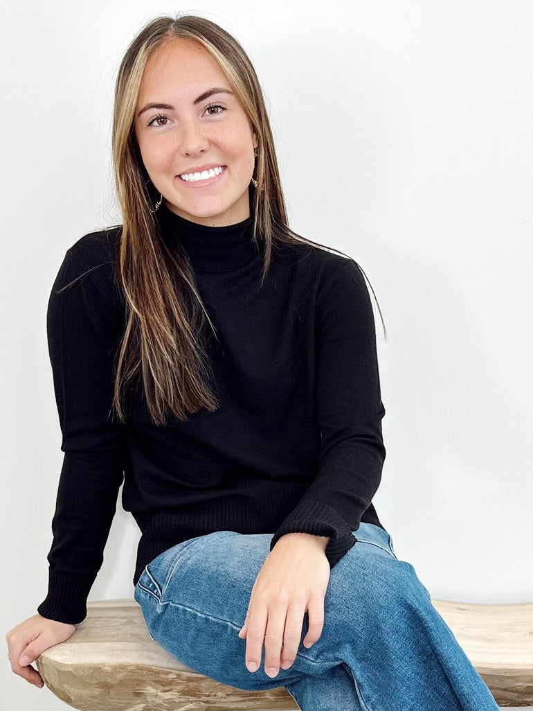 Nicole Mock Neck Sweater Black