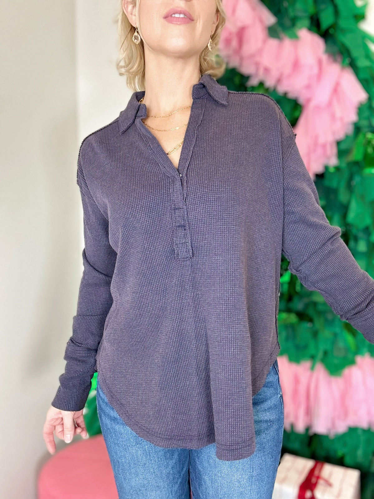 Your Favorite Henley Top Navy