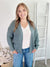Hailey Chunky Ribbed Cardigan Emerald Blue