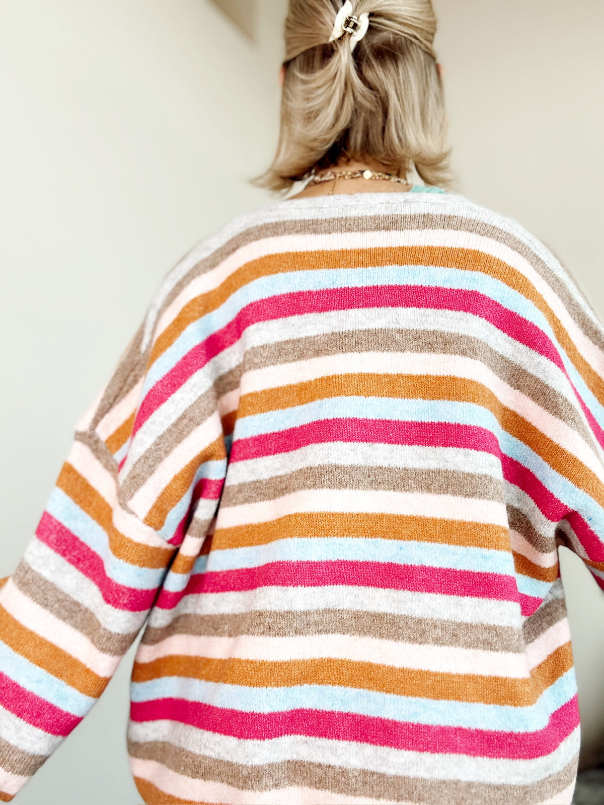 Felicia Striped Sweater Cardigan