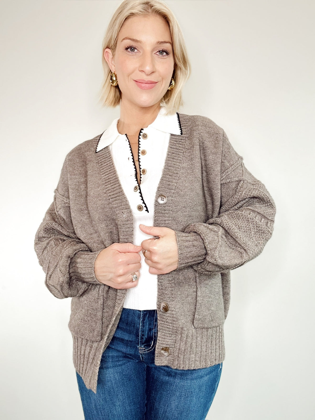 Haven Knit Cardigan Stone