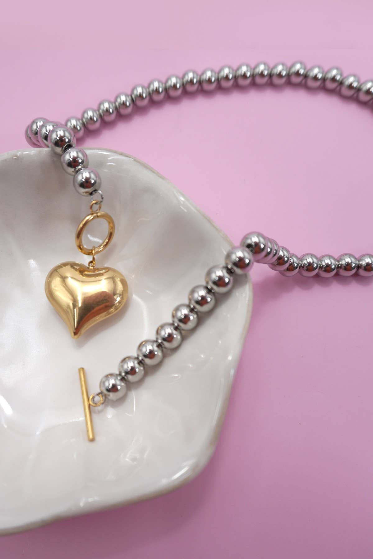 18K Stainless Steel Heart Necklace