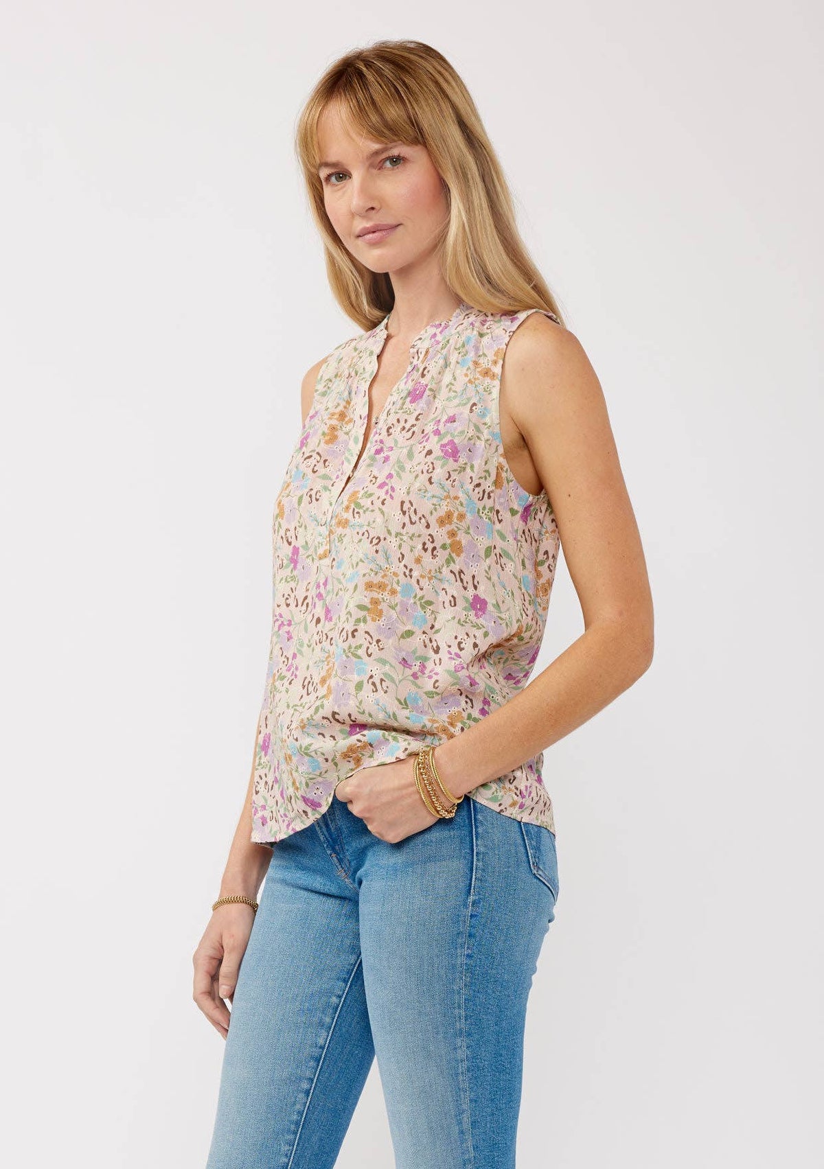 Jo Floral Eyelet Tank