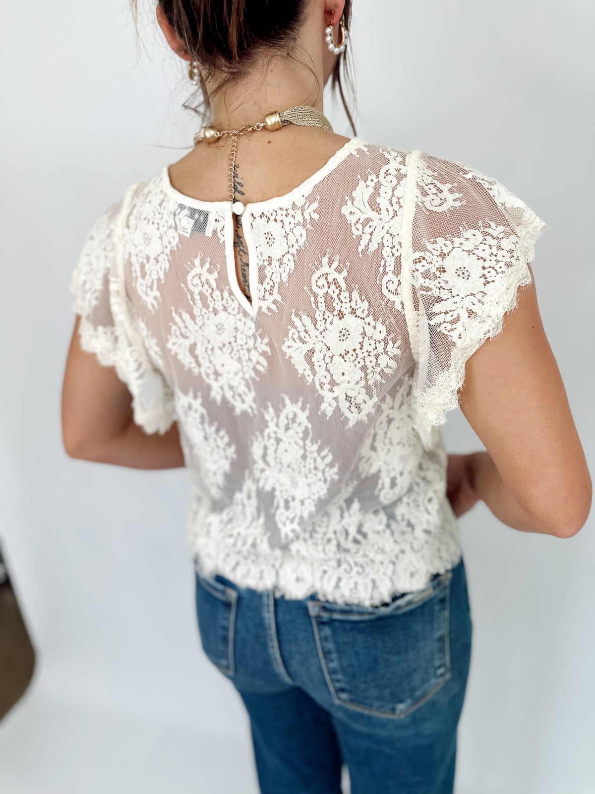 Raquel Lace Scalloped Top