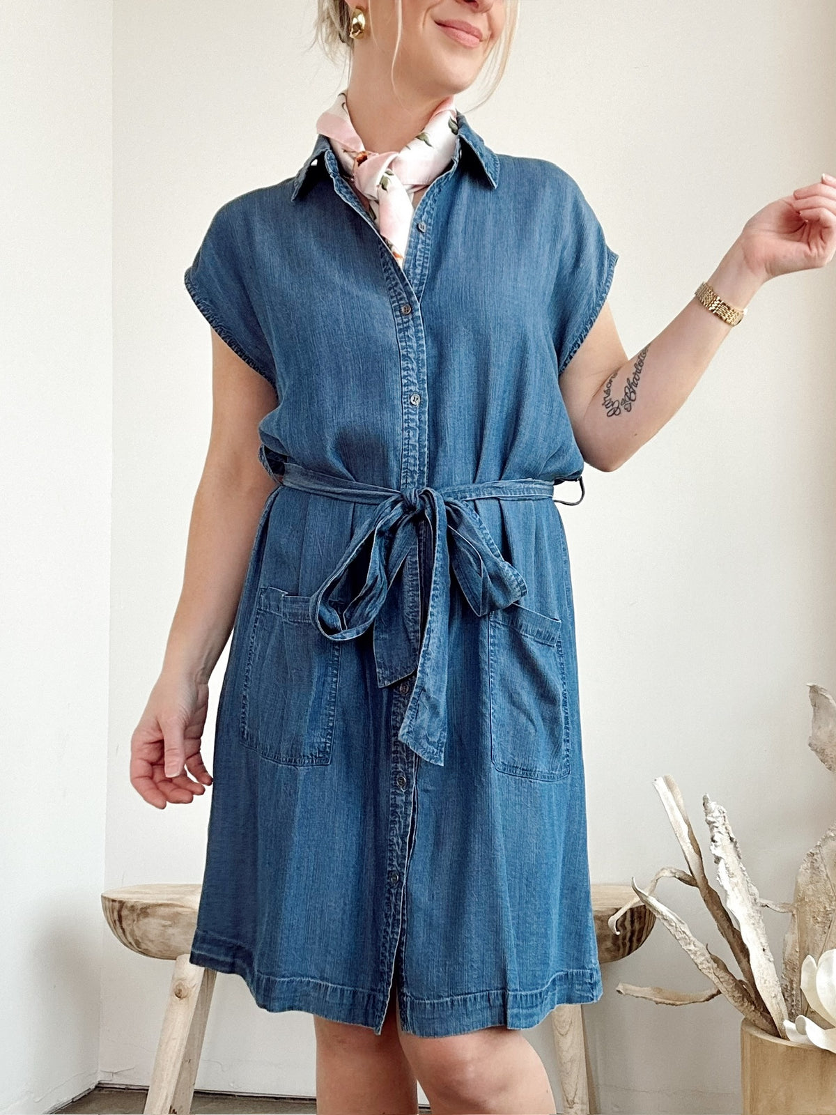 Marcy Tencel Mini Dress Med. Wash