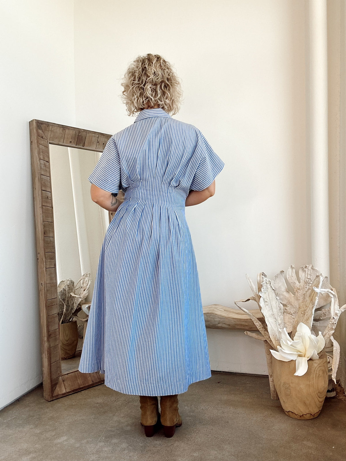 Allison Striped Maxi Dress Denim