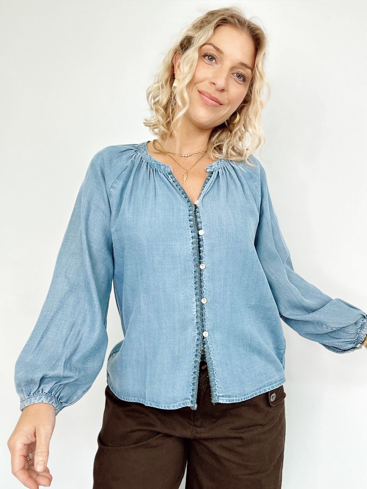 Sam Denim Tencel Top