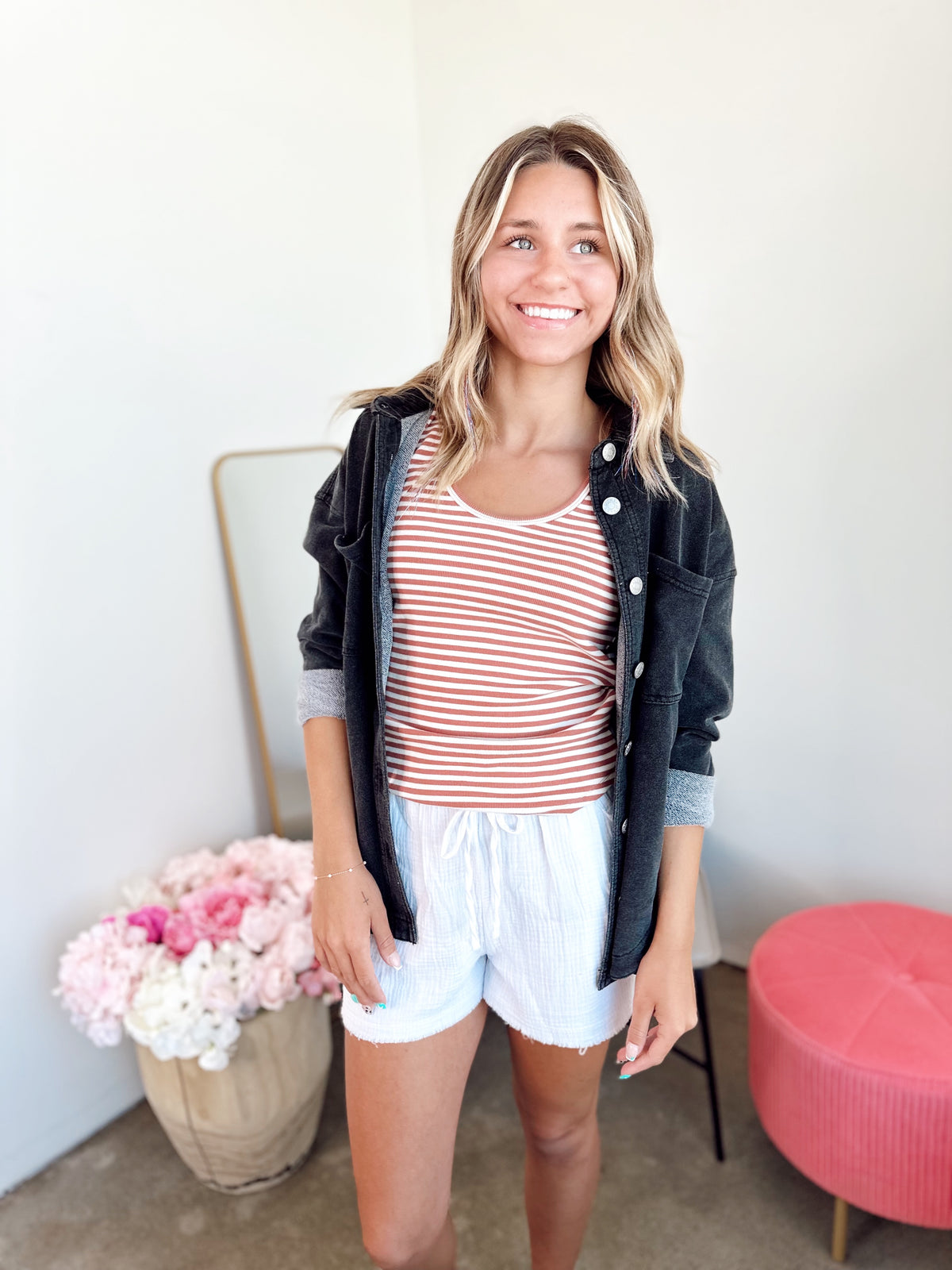 Harper Fleece Oversized Shacket Charcoal