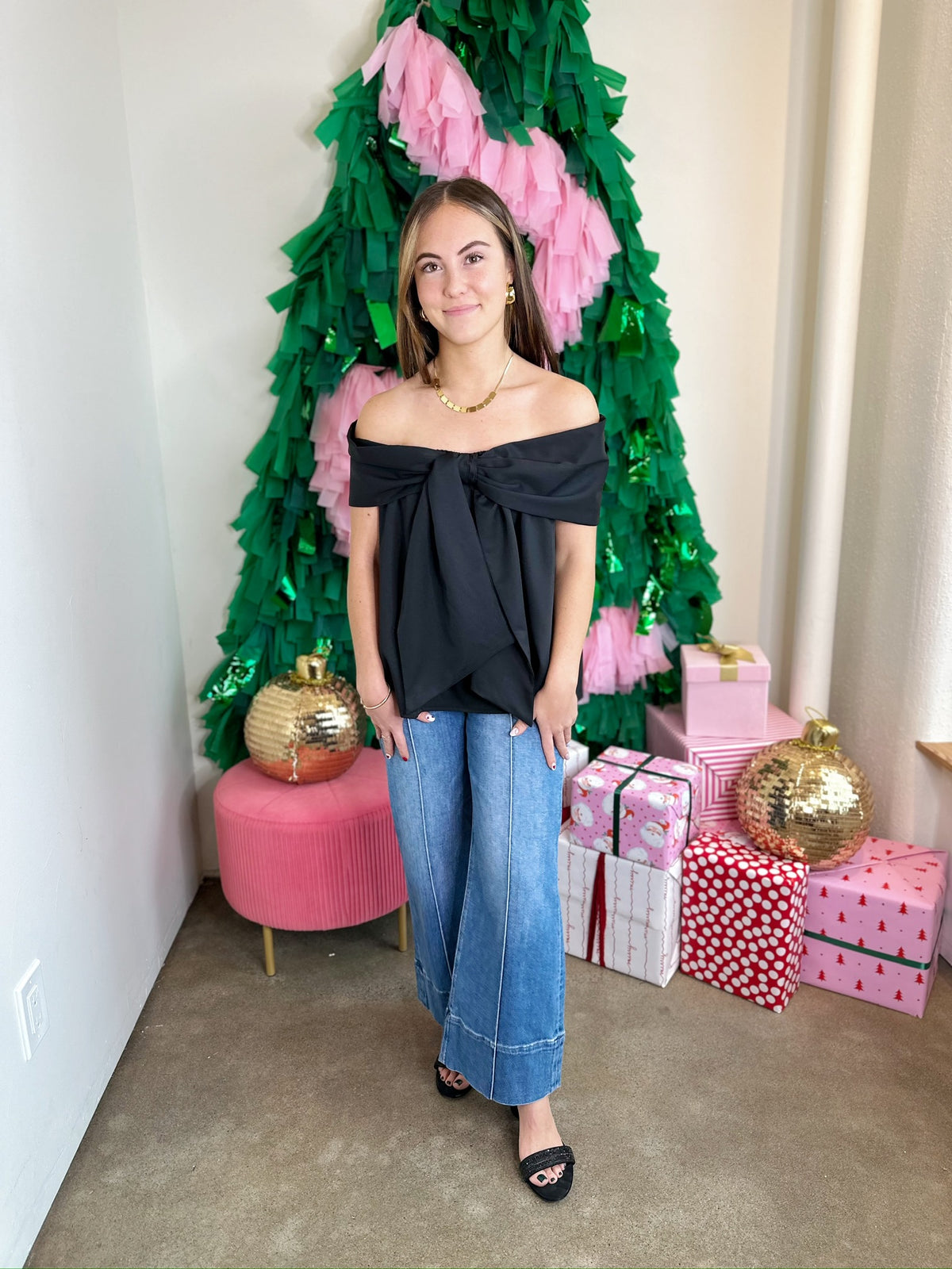 Gloria Bow Off The Shoulder Top