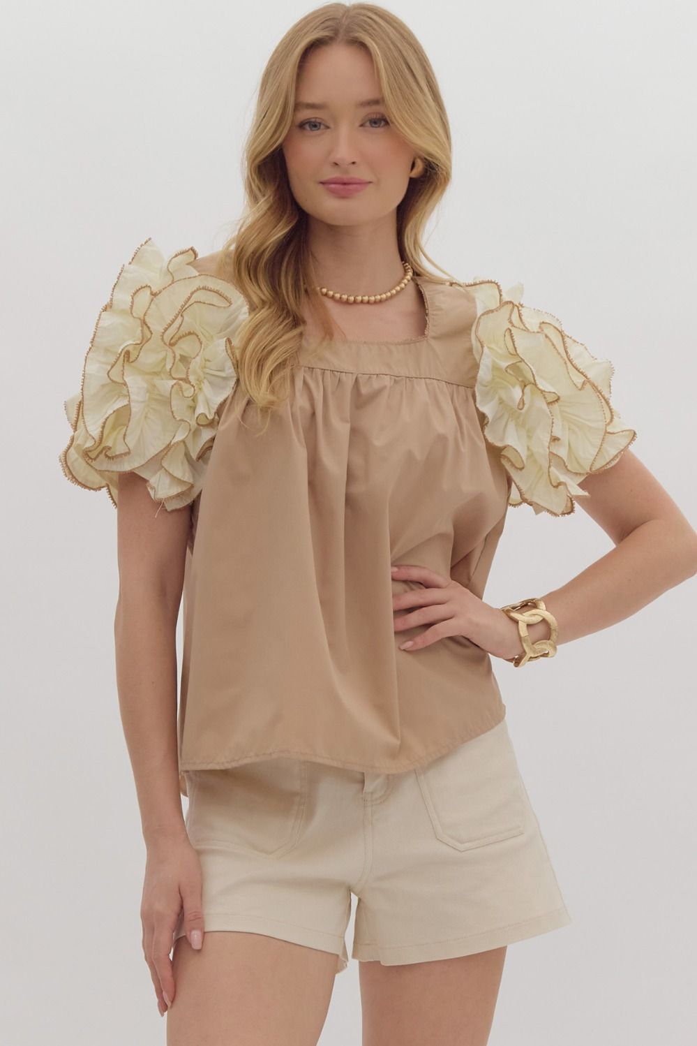 Bolero Ruffle Sleeve Blouse