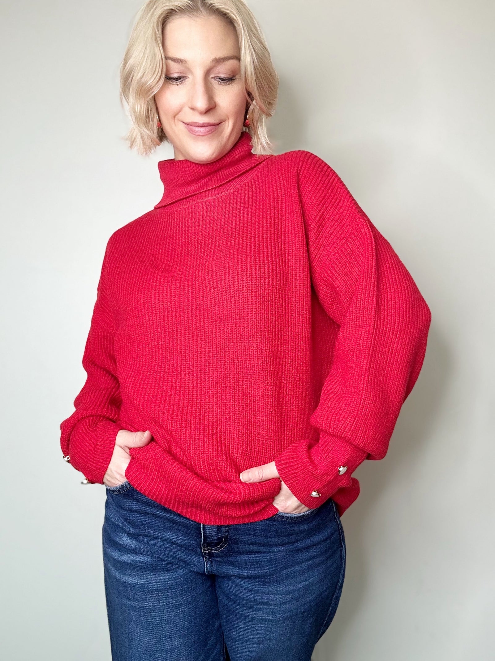 Pippa Turtle Neck Sweater Red