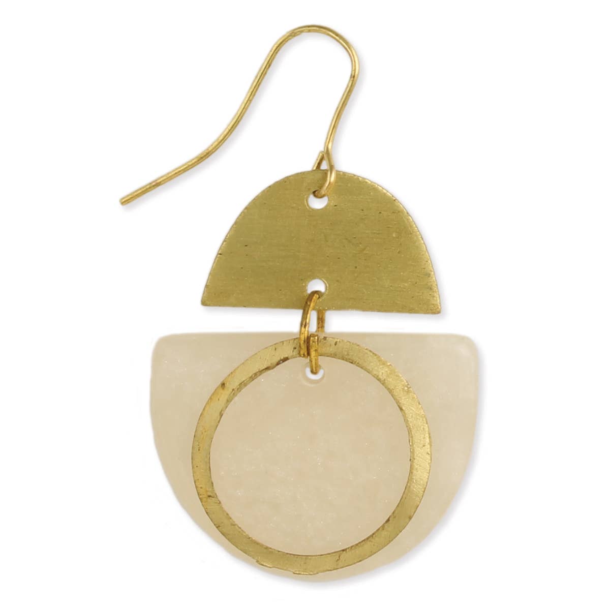 Brushed Gold & Resin Earrings
