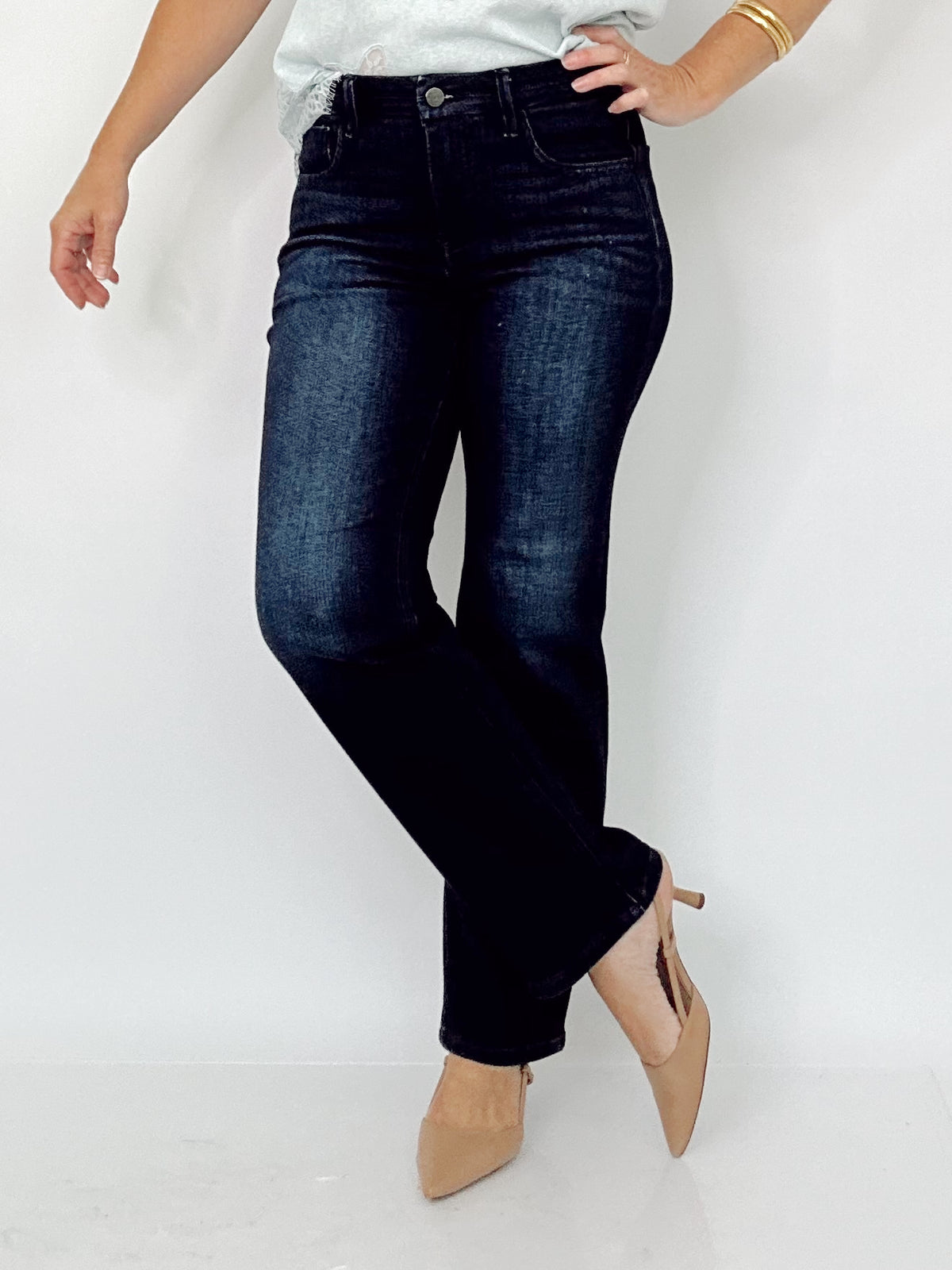 Esme Mid Rise Ankle Straight Jeans
