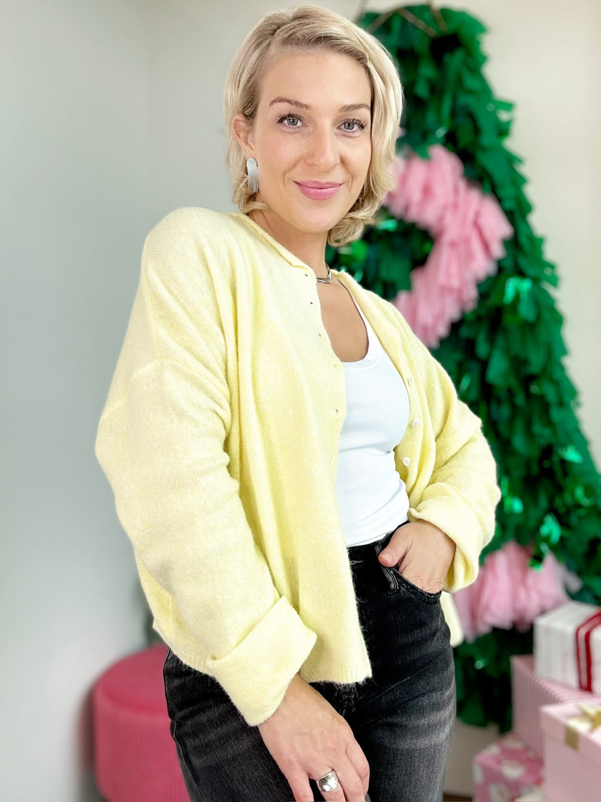 Piper Button Up Cardigan Butter