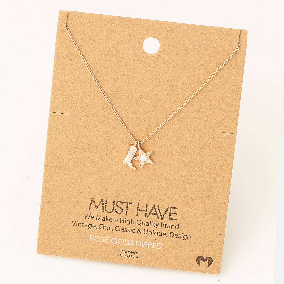 Cowboy Boots Star Pendant Necklace