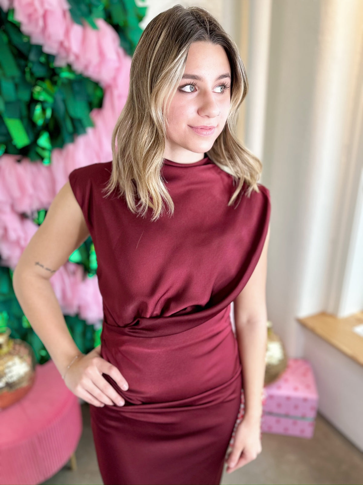 Natalia Mock Neck Dress