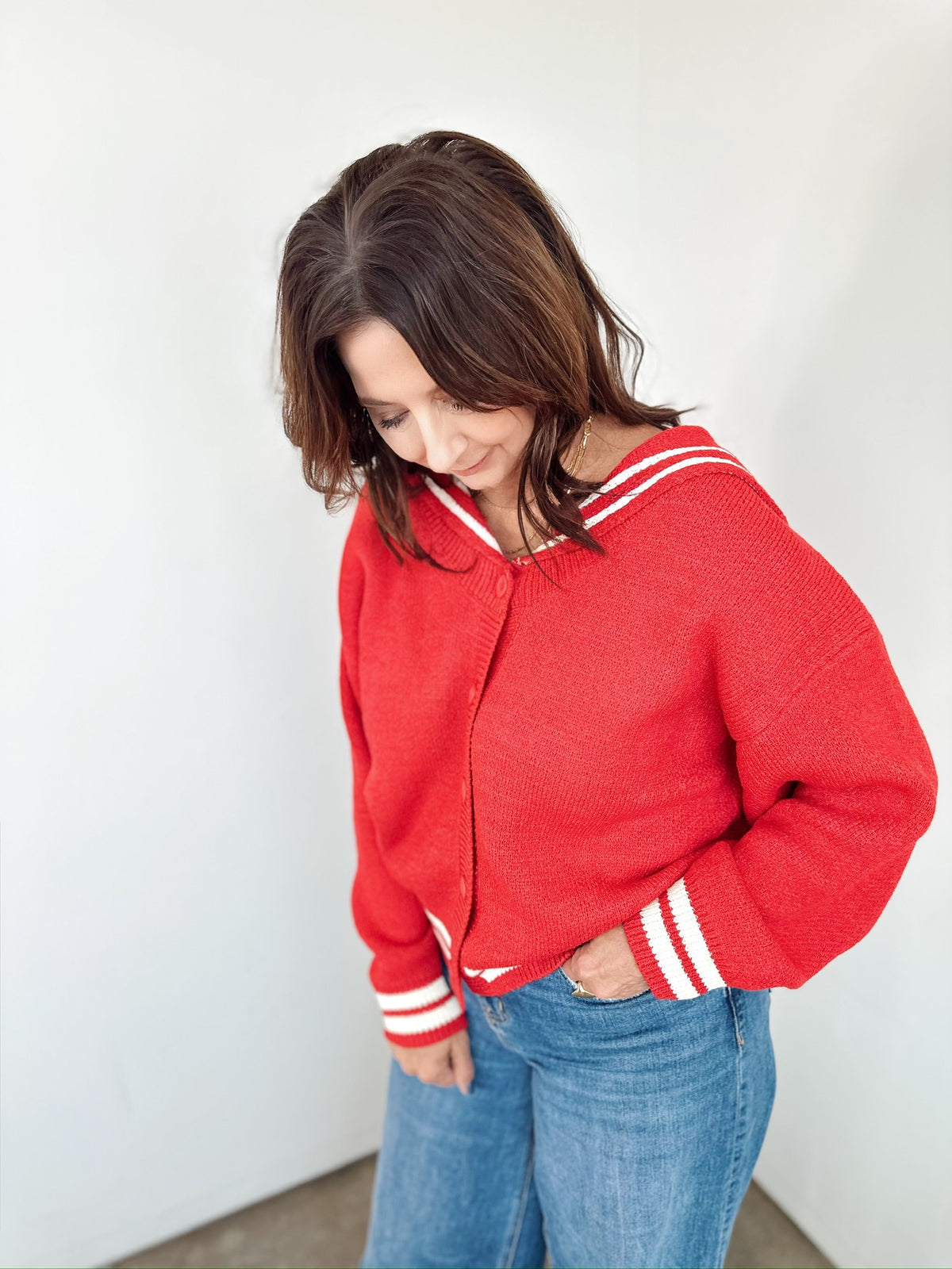 Sue Sailor Collar Sweater Cardigan