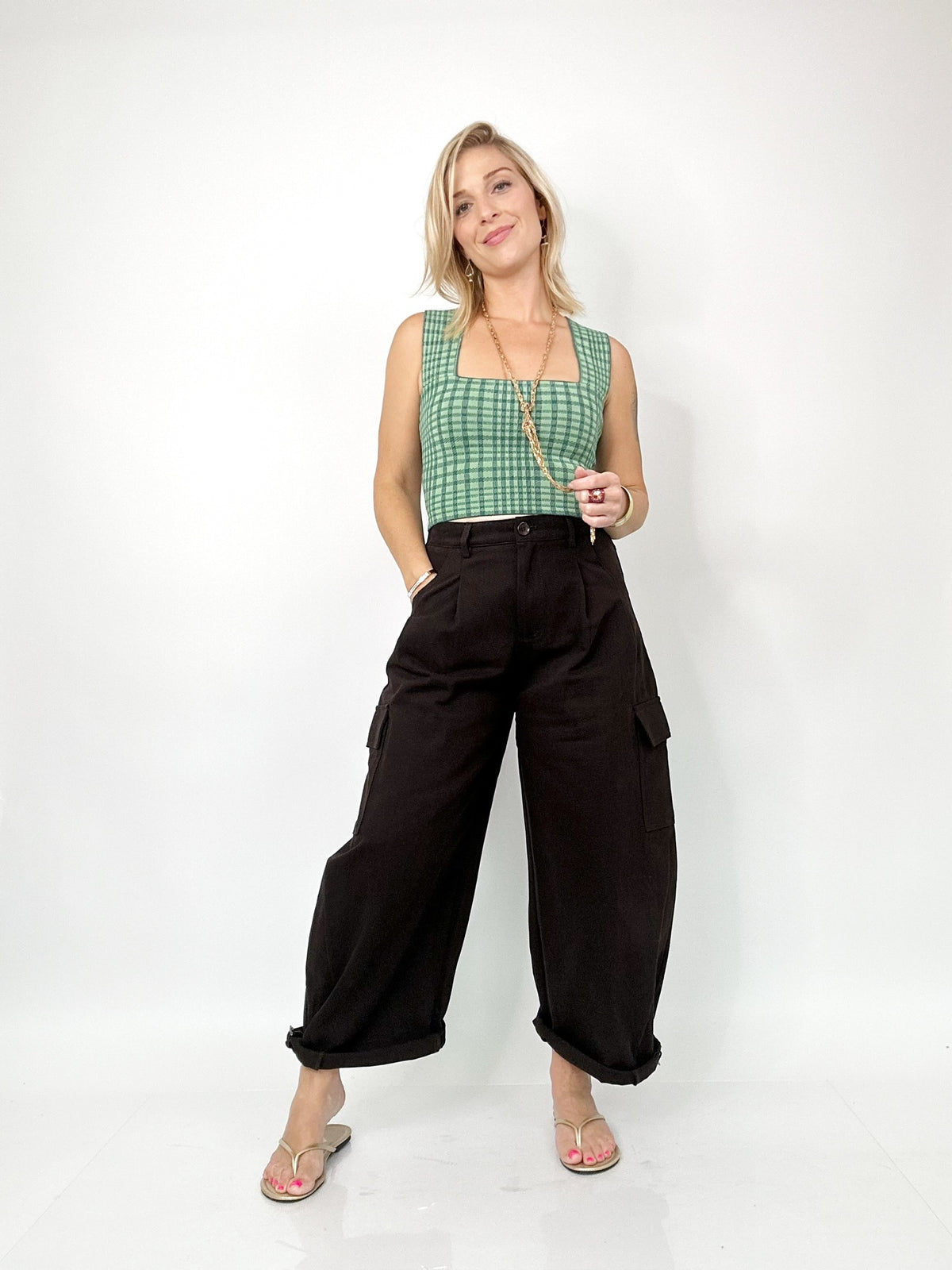 Trixie Plaid Knit Brami