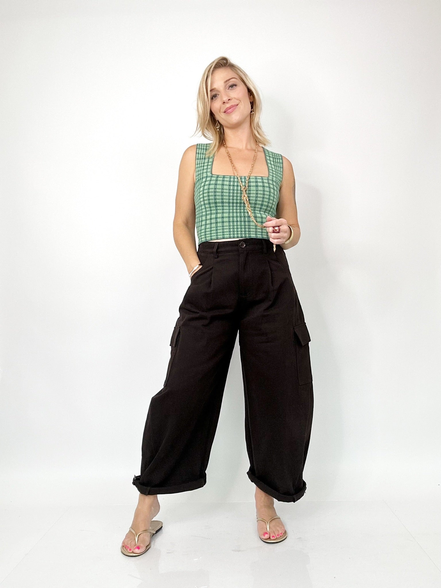 Trixie Plaid Knit Brami