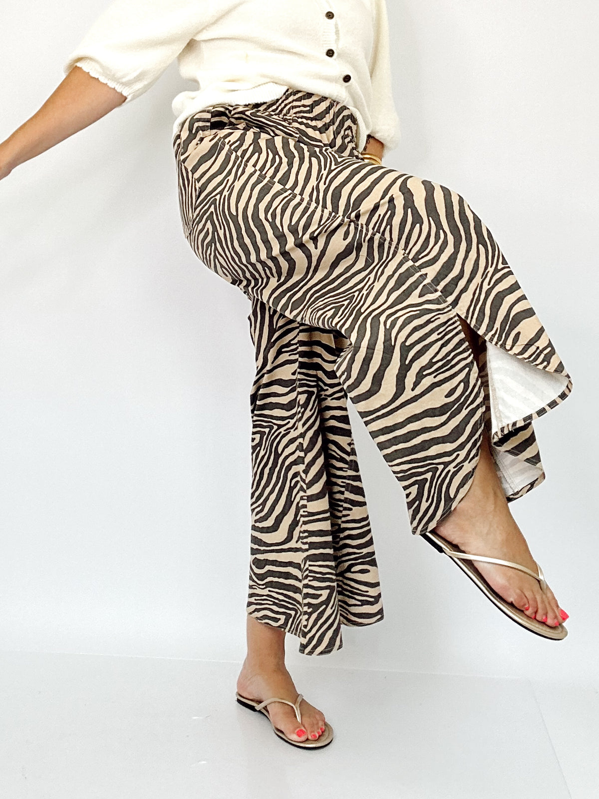 Nyla Tulip Washed Jeans Zebra