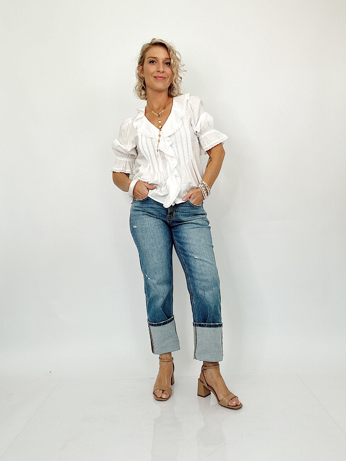 Kay Mid Rise Full Length Straight Jeans