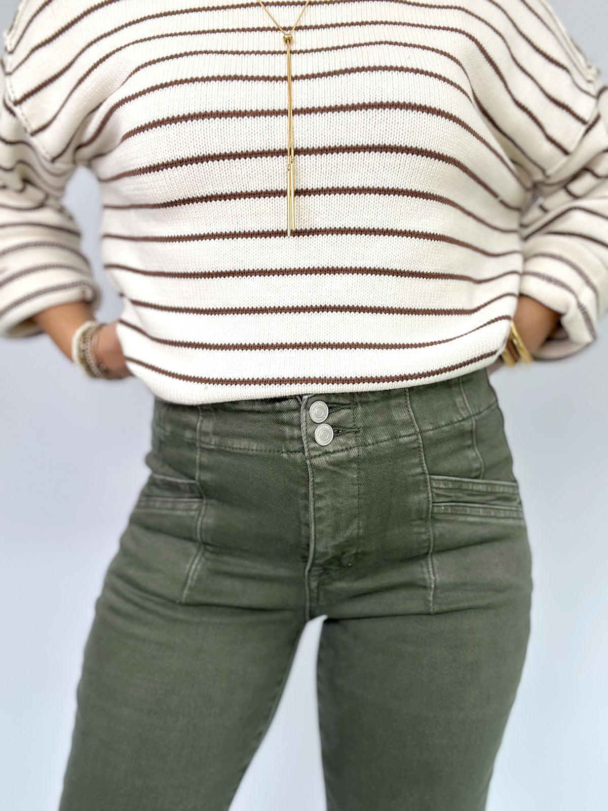 Mandy Mid-rise Straight Jeans Verdant Green
