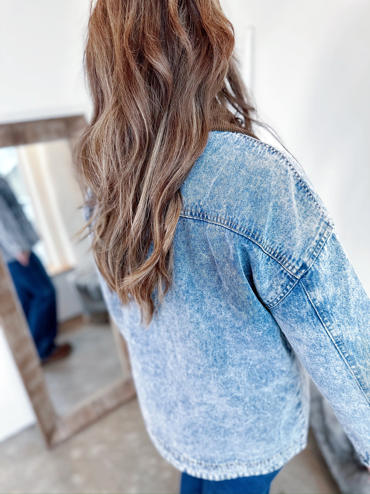 Maggie Contrast Collar Denim Jacket