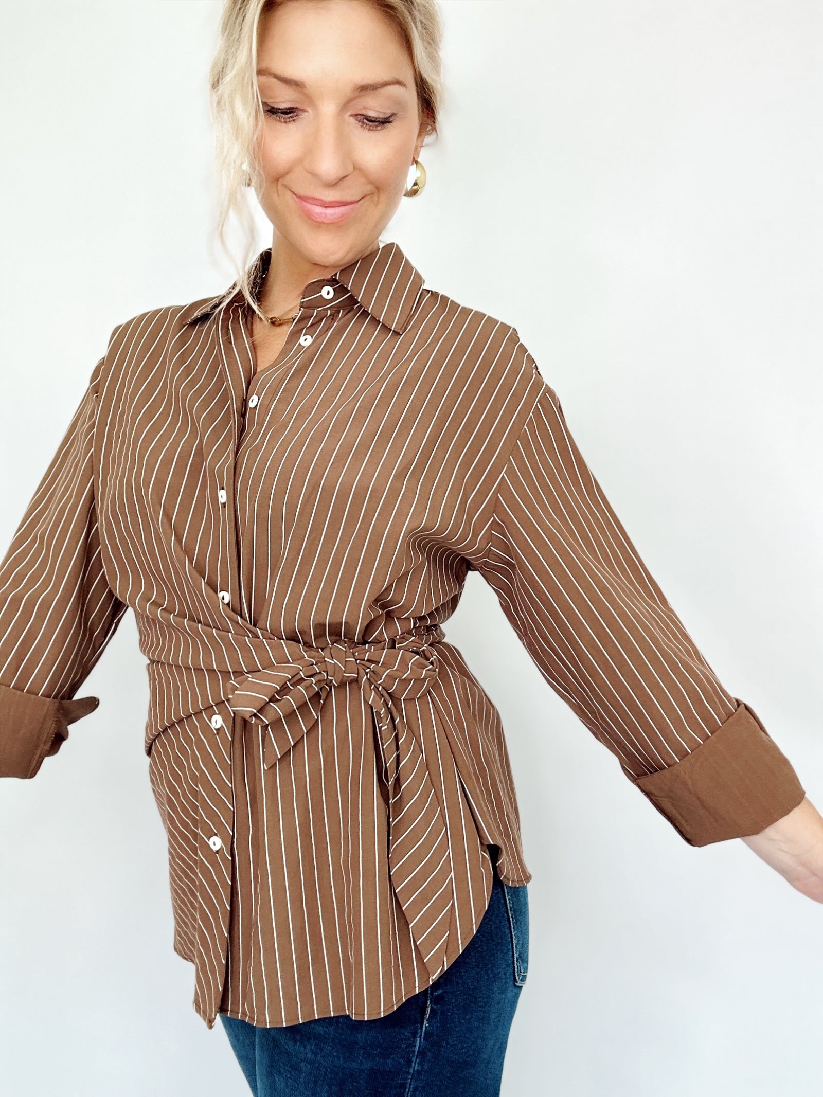 Victoria Pinstriped Blouse