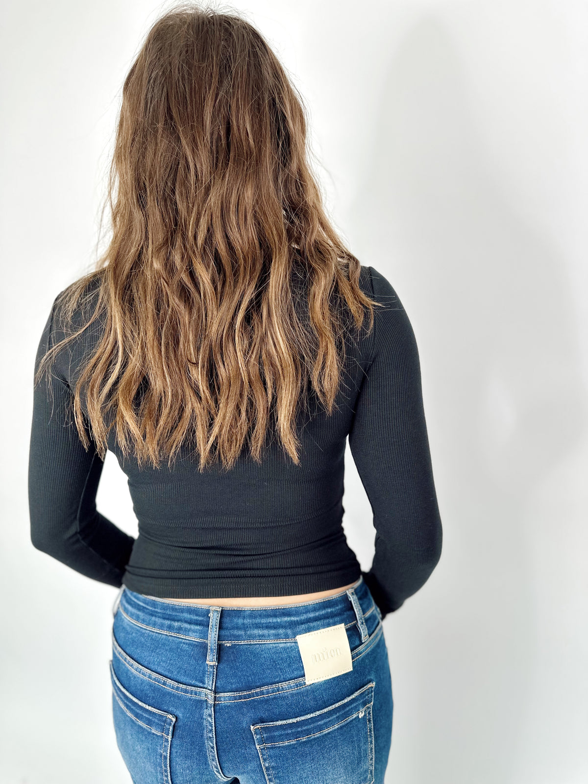 Parker Lace Trim Knit Top Black