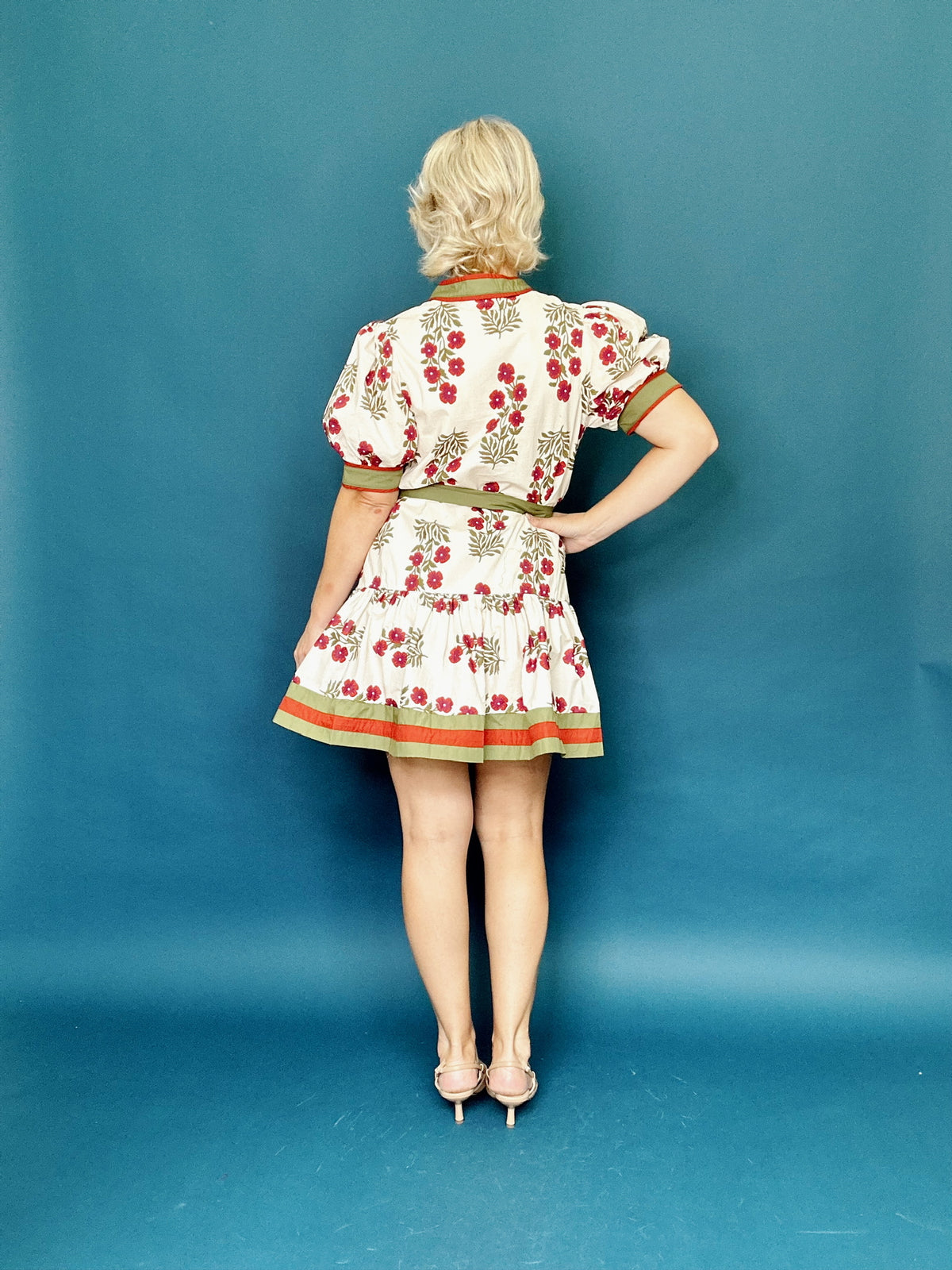 Lara Floral Mini Dress Ecru