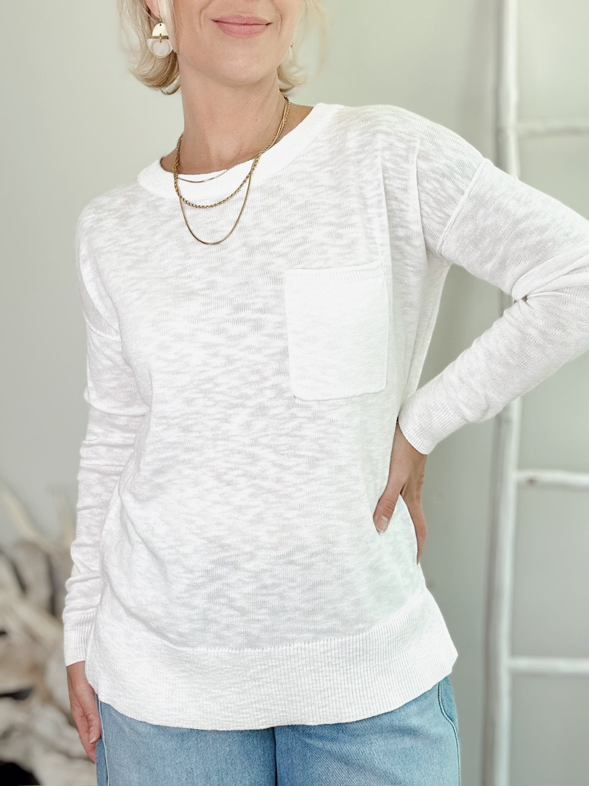 Jenny Slub Sweater Off White