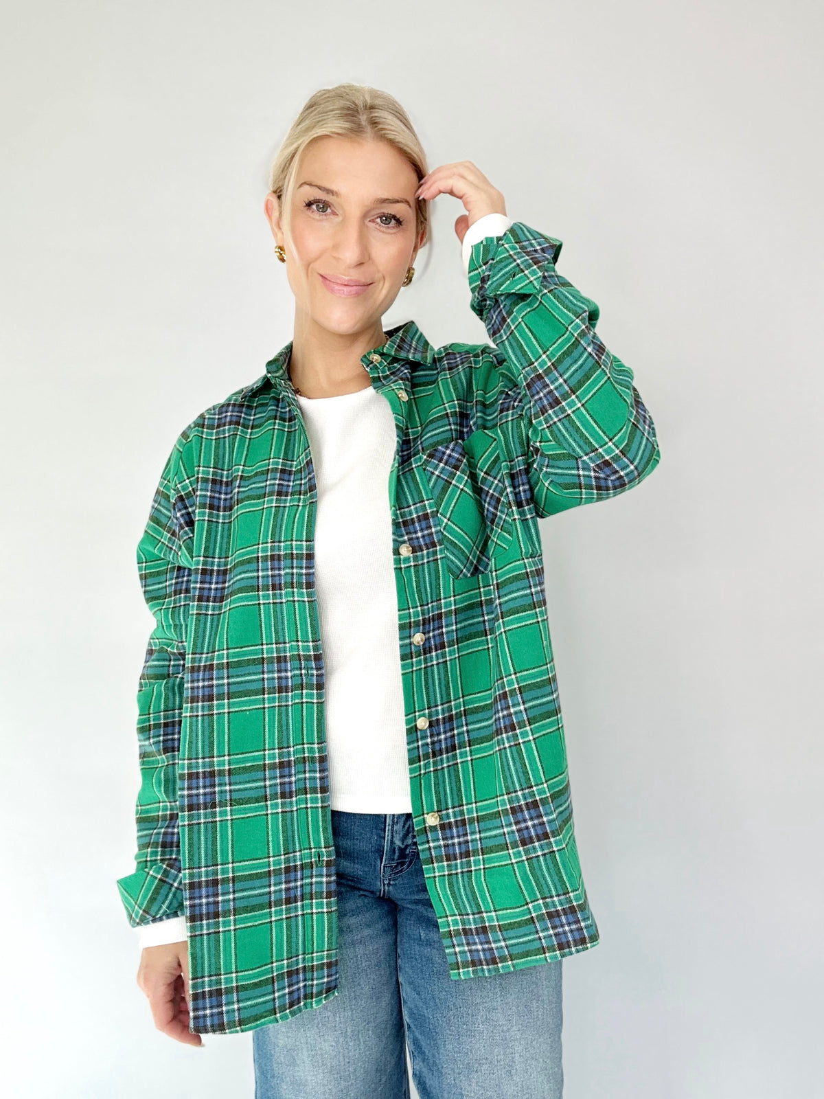 Miley Oversized Plaid Button Down Shirt