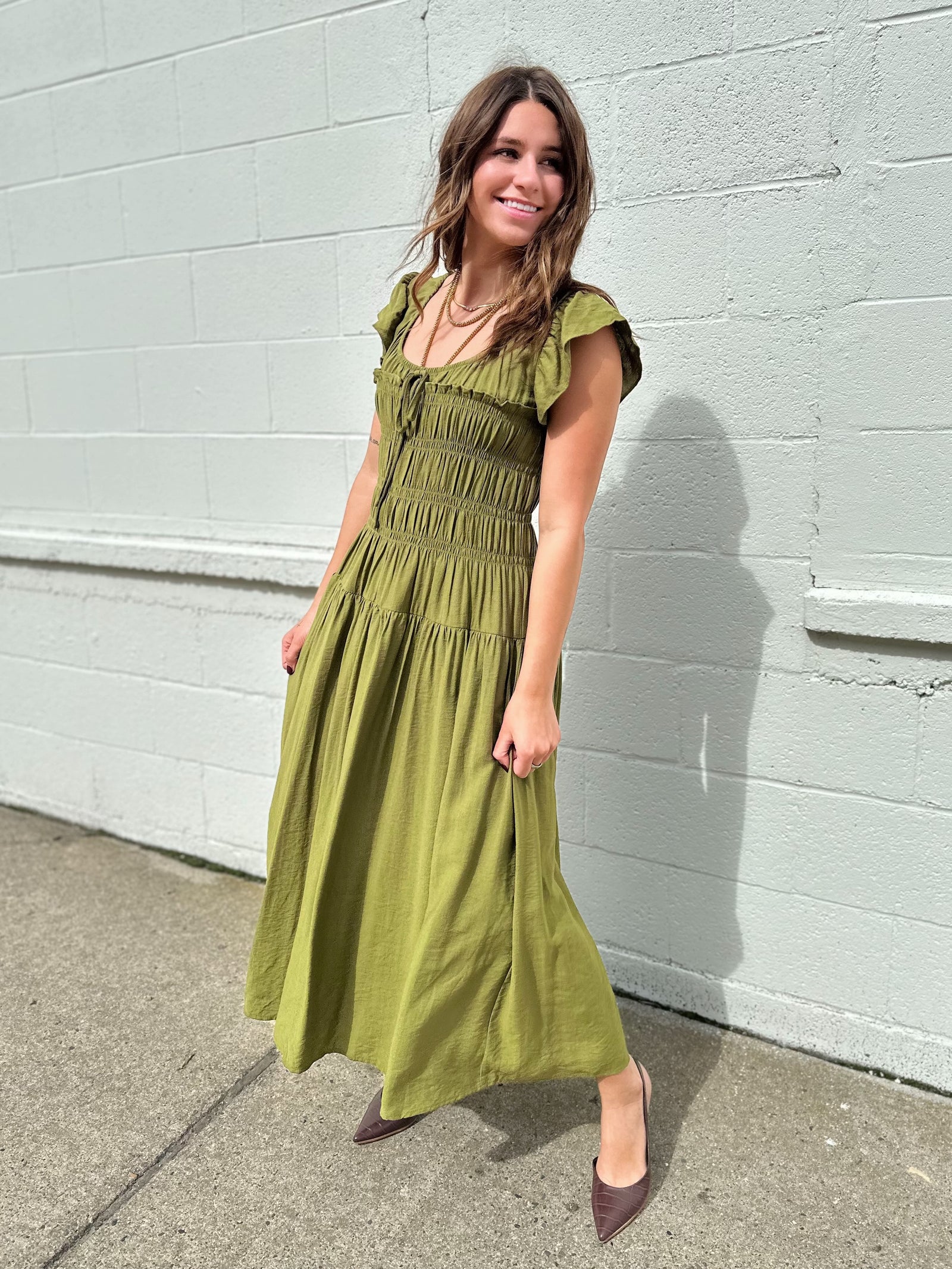 Londyn Midi Dress Olive