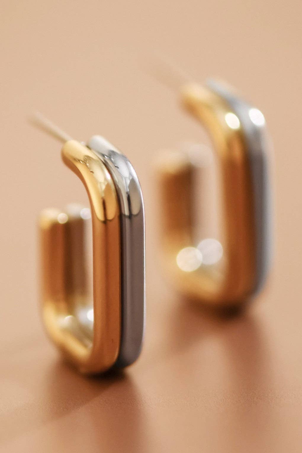 Two Tone Hoop Earrings