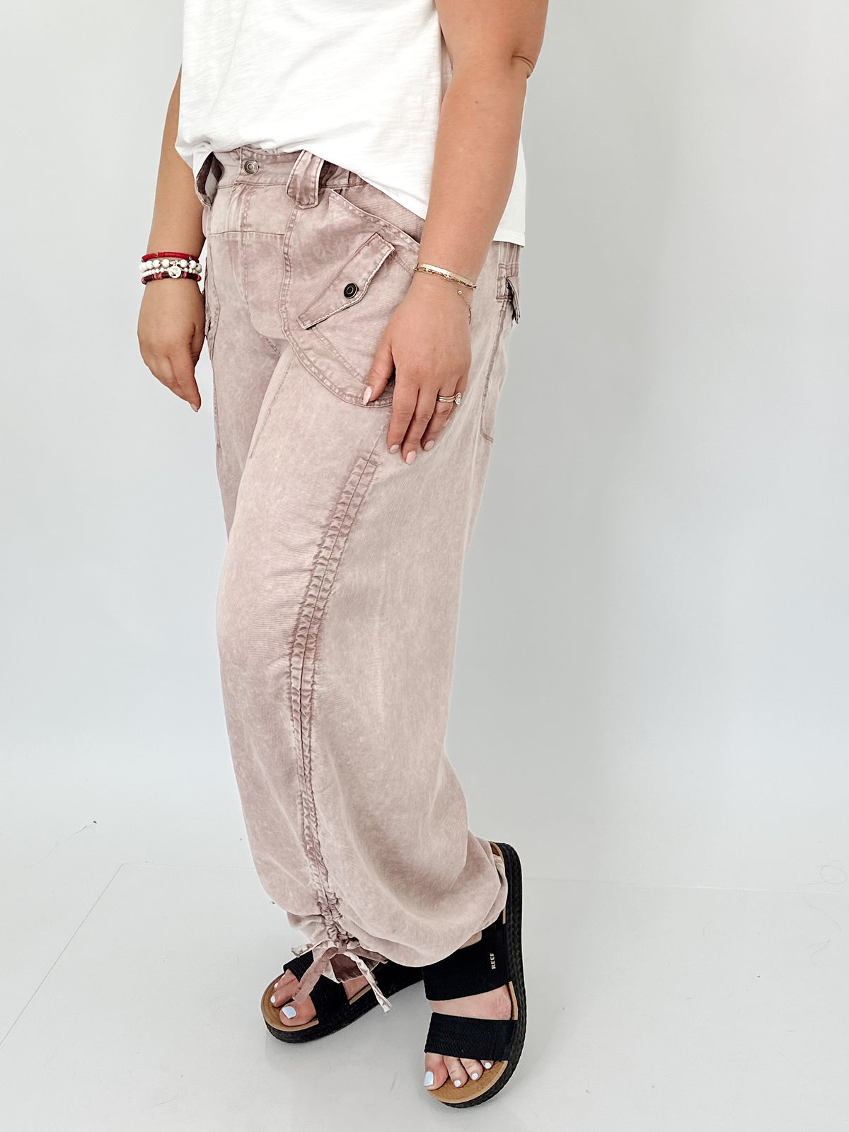 Jenny Tencel Capri Pants Mauve
