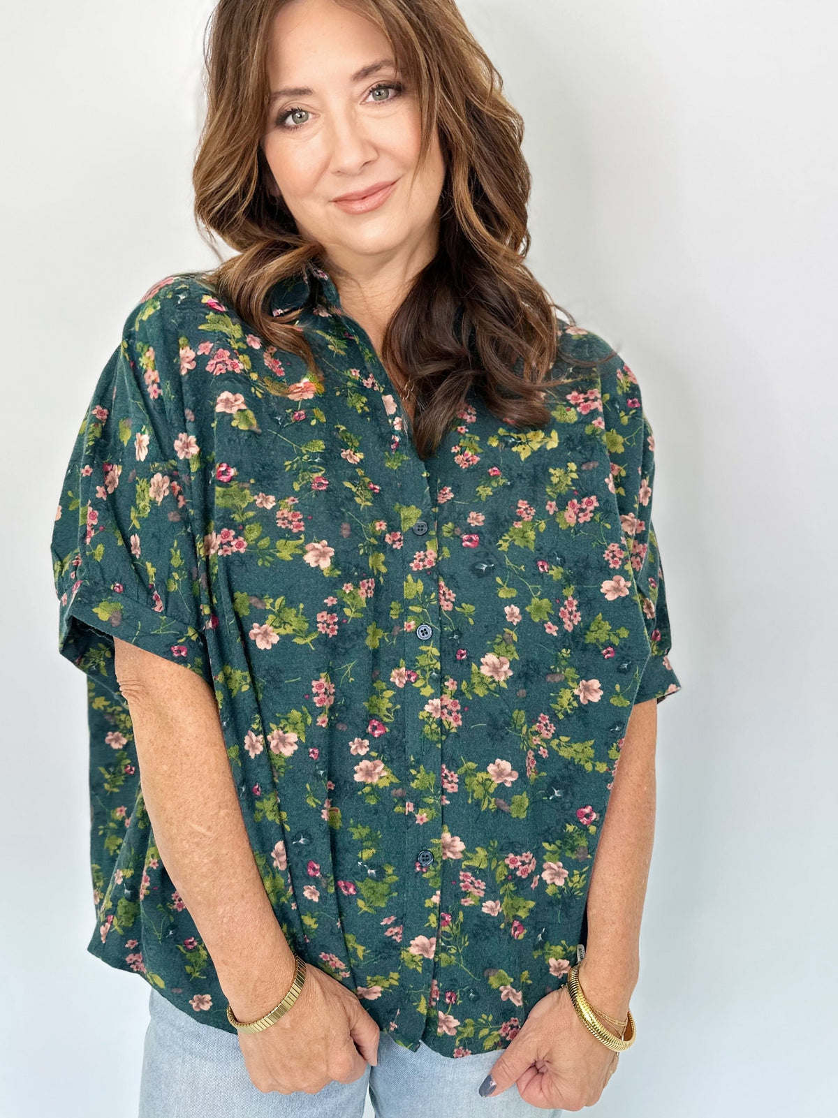 Astrid Floral Corduroy Blouse