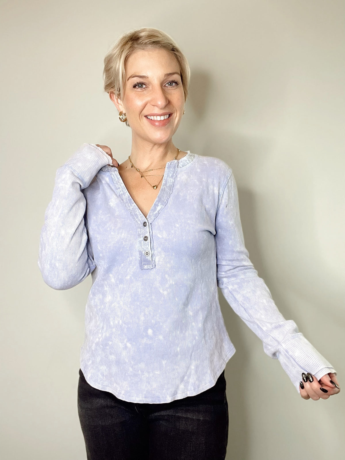 Keela Washed Thermal Henley Top