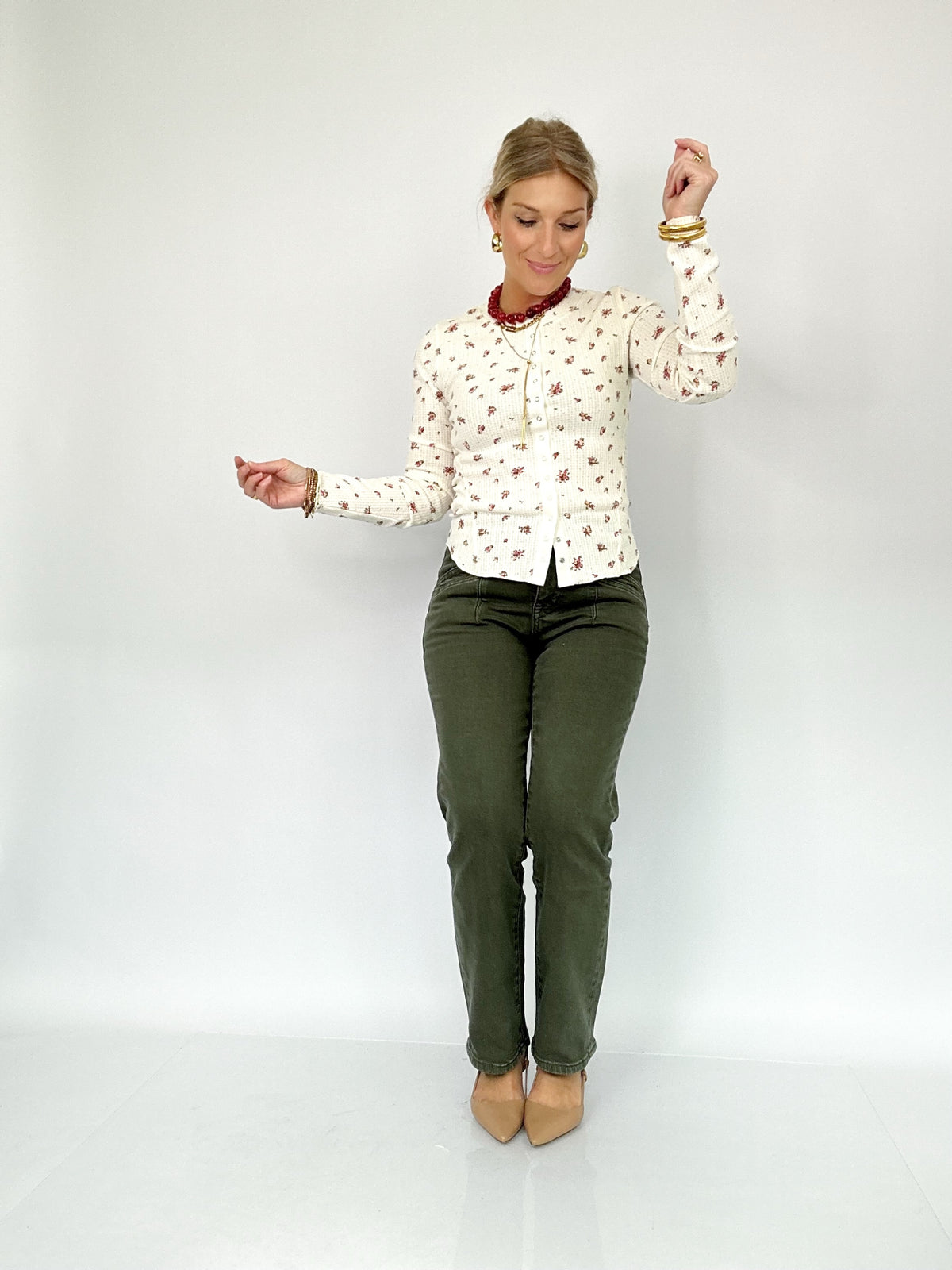 Mandy Mid-rise Straight Jeans Verdant Green
