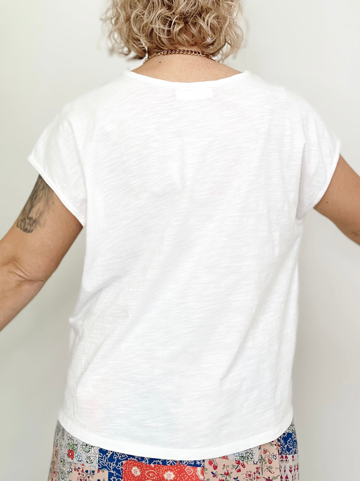 Terri Oversize Slub Tee Off White